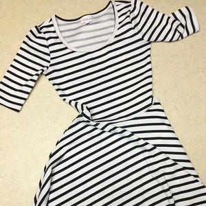 LulaRoe Black+White Striped Nicole